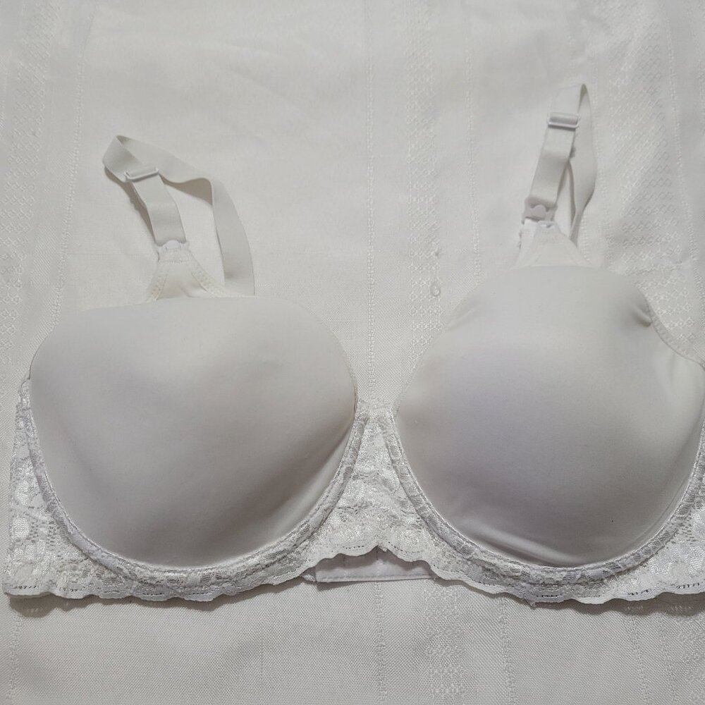 LEADING LADY white 34D Underwire Nursing Bra NWOT